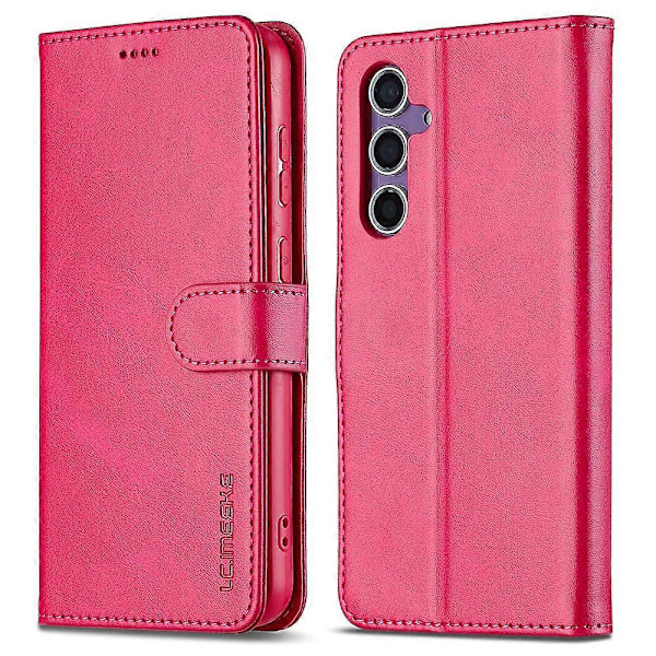 LC.IMEEKE Til Samsung Galaxy A26 5G Etui Kalvetekstur PU Læder Stand Wallet Telefon Cover - Grå Multicolor Rose