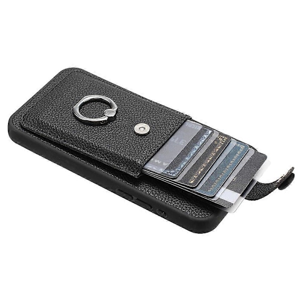 Samsung Galaxy S24+ -kotelo, korttipaikat, nahkainen takakansi ja rengastuki Multicolor Style E