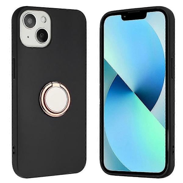 Skyddsskal för iPhone 15 Smartphone med Spegellik Ringhållare Stativ Matt TPU Fodral Multicolor Style C
