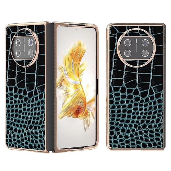 Til Huawei Mate X3 5G Krokodillemønster Telefoncover Ægte Koskindslæder + PC Elektropletteringscover Multicolor Style D