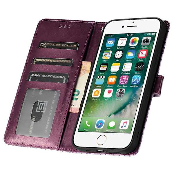 Flipfodral för iPhone 6/6s/7/8 Krokodiltextur Ställ Telefon PU Läder Plånboksfodral med Handrem Multicolor Style B
