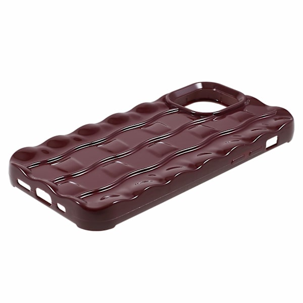IPhone 12 Pro Max TPU-puhelinkotelo 3D-raitakuviolla, naarmuuntumaton suojus Red