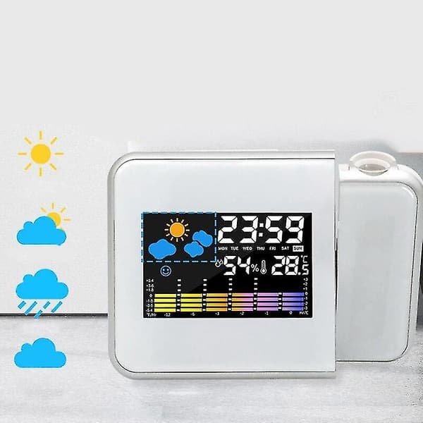 Digital projektionsväckarklocka, med temperaturtermometerdisplay|väckarklockor