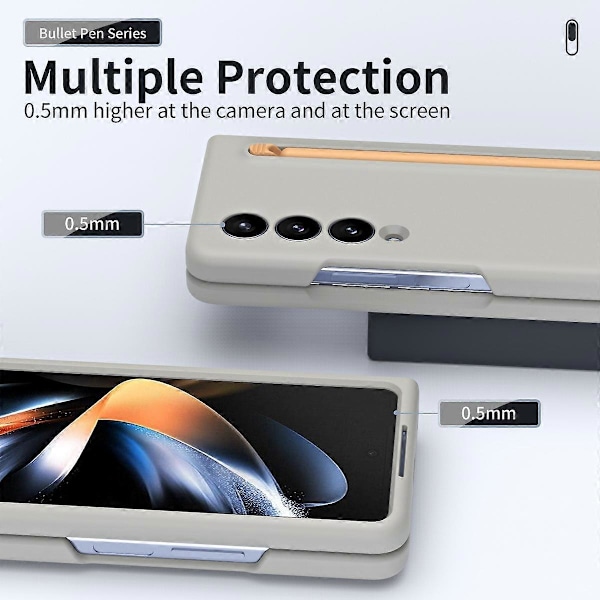 Skal för Samsung Galaxy Z Fold4 5G med Stylus Pen Gummibelagd PC Vikbart Telefonskydd Multicolor Style A