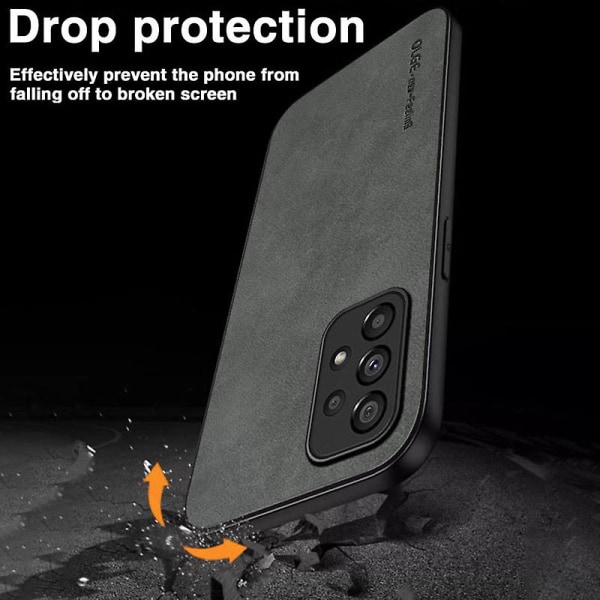 För Samsung Galaxy A33 5g Anti-dropp phone case Pu Läderbelagd Tpu Slim Cover Black