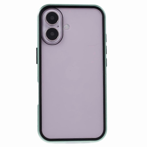 För iPhone 16 Plus Skal Magnetiskt Fullständigt Skydd Transparent Mobilskal - Multicolor Green