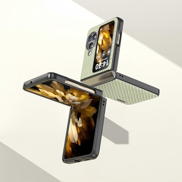 För Oppo Find N3 Flip 5G PU Läderbelagt PC-skal Kolfibertextur Skyddande Telefonskal Multicolor Style C