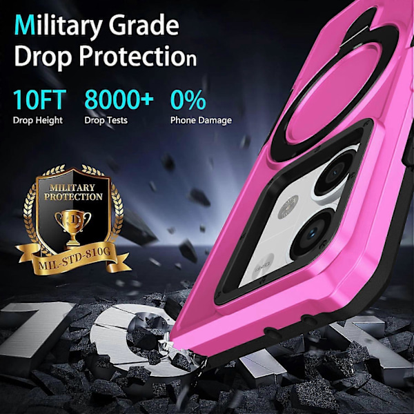Etui til Xiaomi Redmi Note 13 5G med ringholder, støttefod, TPU+PC telefoncover Multicolor Style D