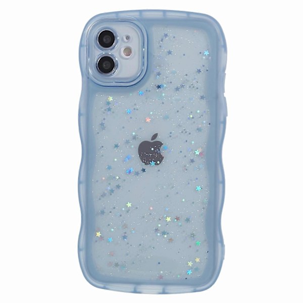 JTW-sarja iPhone 12 -puhelimelle, aaltoileva reuna, tähtipaljetteja, epoksipinnoitettu puhelinkotelo Multicolor Style B