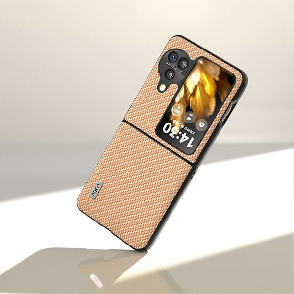 Oppo Find N3 Flip 5G PU-nahkapäällysteinen PC-kotelo hiilikuitukuvioinen suojapuhelinkotelo Multicolor Style B