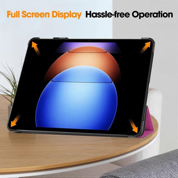 Læderetui til Xiaomi Pad 6S Pro 12.4 Tri-fold Stand Auto Wake/Sleep Smart Shell Multicolor Style E