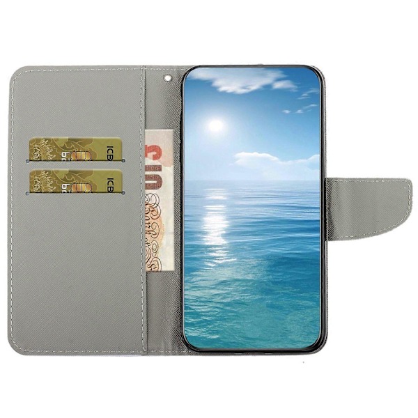 Magnetisk etui med mønstertryk og tegnebogsfunktion til Samsung Galaxy A25 5G Multicolor Don&#39;t Touch My Phone