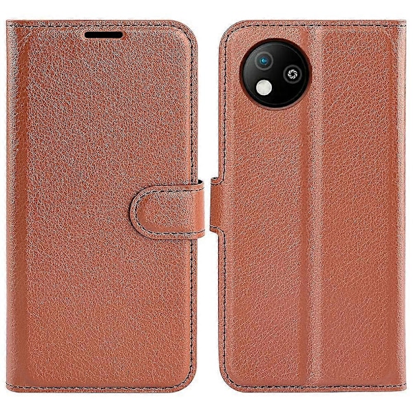 Til ZTE Blade A35 Lite Etui Litchi Tekstur Stødsikkert Læder Wallet Telefon Cover - Grøn Multicolor Brown