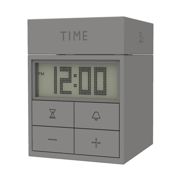 Professionelt Elektronisk Cube Vækkeur til Hjemmekontoret med LCD Digitalt Display og Timer Gray