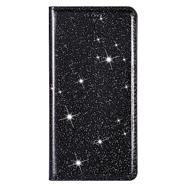 Flash Glitter -jalustamallinen automaattisesti sulkeutuva magneettinen nahkainen puhelinkotelo korttipaikalla