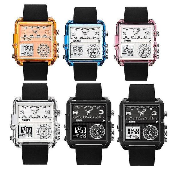Skmei 2021 Square Large Dial Watch för män Amber