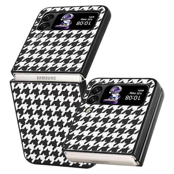 Til Samsung Galaxy Z Flip4 5G Anti-ridse Foldbar Telefon Cover PU Læder Belagt Hård PC Bagside Multicolor Style C