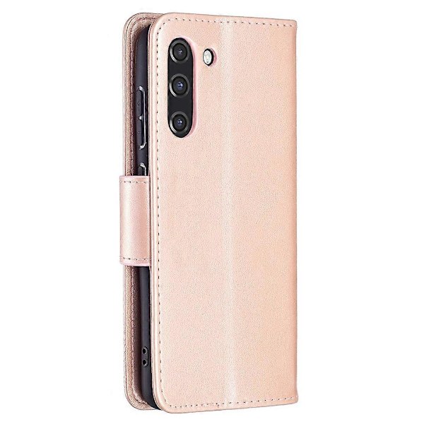 Imprint Fjäril Plånbok Läder Ställ Fodral för Samsung Galaxy S21 FE 5G Multicolor Style A