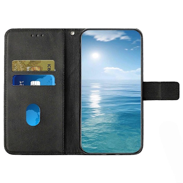 Fodral för Samsung Galaxy A55 5G Läder Enfärgat Imprimerat Skal med Handledsrem Multicolor Black