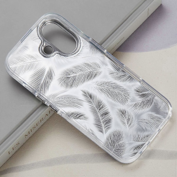 For iPhone 16 Plus Deksel Silikon+PC IMD Lasertekstur Matt Telefondeksel-AK6 Multicolor AK1