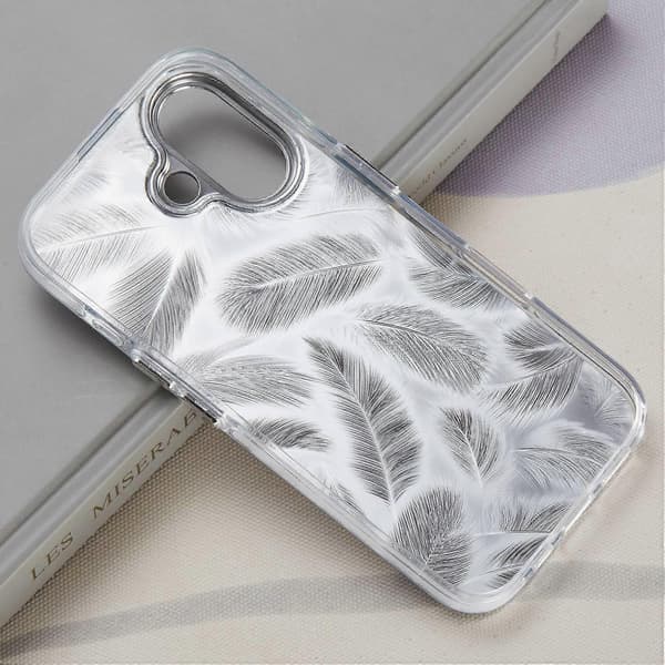 Til iPhone 16 Plus Cover Silikone+PC IMD Laser Tekstur Mat Telefon Cover-AK6 Multicolor AK1