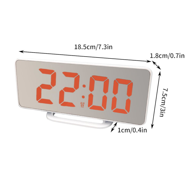 Ny Creative Mobiltelefon Laddningsspegel Elektronisk Sleepy Alarm Clock Led Display Hotellklocka C