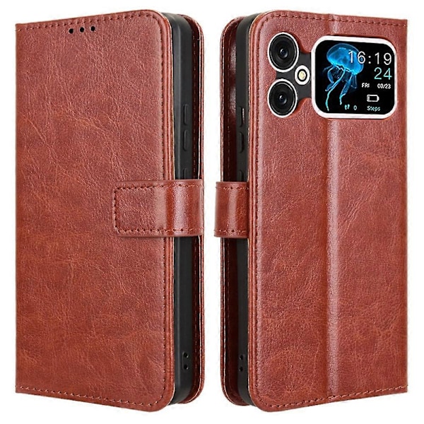 För Cubot A20 Fodral Crazy Horse Textur PU Läder Plånboksfodral - Guld Multicolor Brown