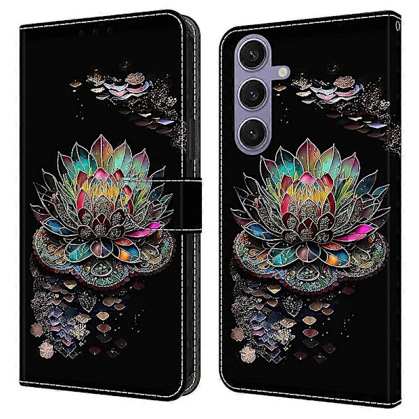 Skal för Samsung Galaxy S25+ Mönstertryckt Skyddande Fodral TPU+PU Läder Flip Telefonfodral Multicolor Style C