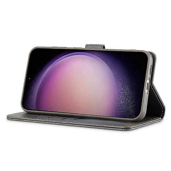 LC.IMEEKE Til Samsung Galaxy A26 5G Etui Kalvetekstur PU Læder Stand Wallet Telefon Cover- Multicolor Grey
