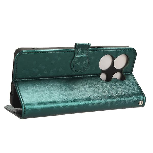 För Infinix Note 30 Vip 5g case Dot Imprinted Stand Pu- cover Green