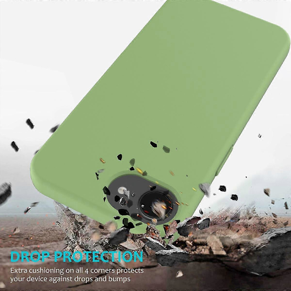 För iPhone 16e Skal Fallsäkert Flytande Silikon Mjukt Foder Baksida Telefonskydd Multicolor Mint Green