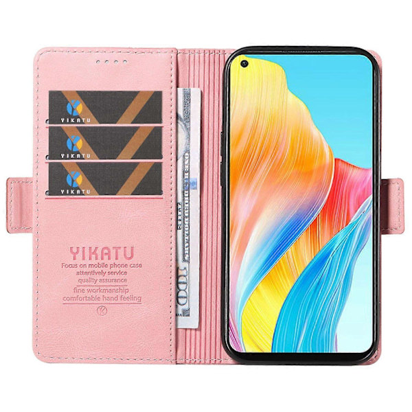 YIKATU YK-005 För Oppo A78 4G PU Läder Plånboksfodral Skinn-touch Ställ Flipskydd Multicolor Style F