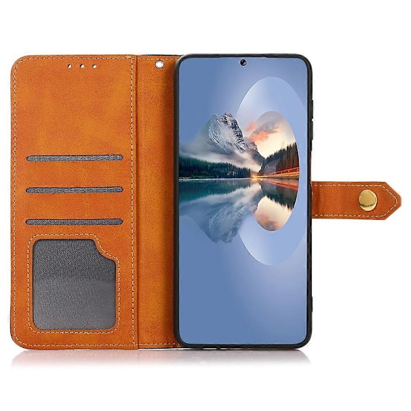 KHAZNEH Samsung Galaxy A05 4G -kotelo, lehmännahkakuvioinen PU-nahkainen jalustallinen lompakkokotelo Multicolor Style C