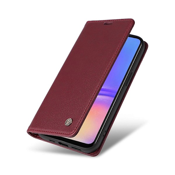 YIKATU YK-001 Etui til Samsung Galaxy A06 med stativ, læder telefoncover, stærk magnetisk lukning Multicolor Wine Red