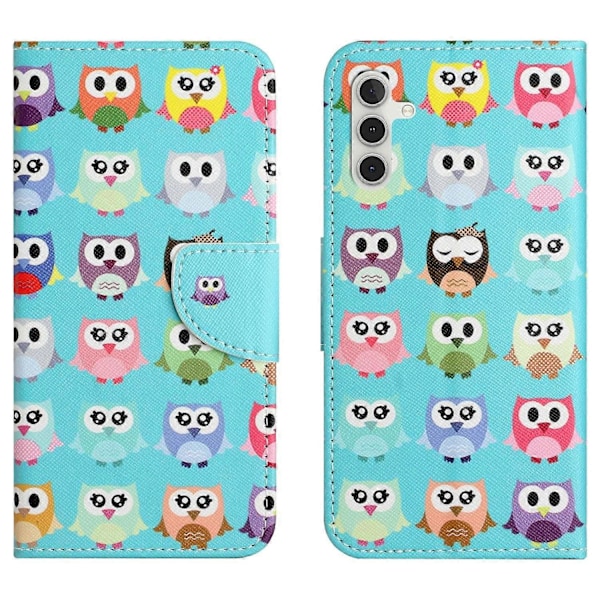 Læderetui med mønstertryk og krydsmønster til Samsung Galaxy A26 5G Multicolor Style G