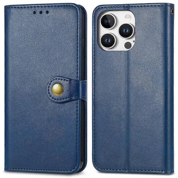 För iPhone 16 Pro Max Skal Läder Plånboksfodral Ställ med Handledsrem - Grön Multicolor Blue