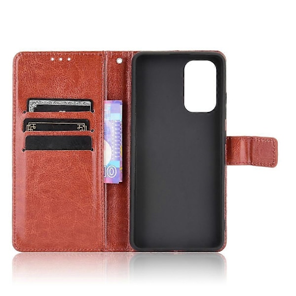 Crazy Horse Textur Plånboksdesign PU Läder Ställ Skyddskal för Samsung Galaxy A32 4G (EU