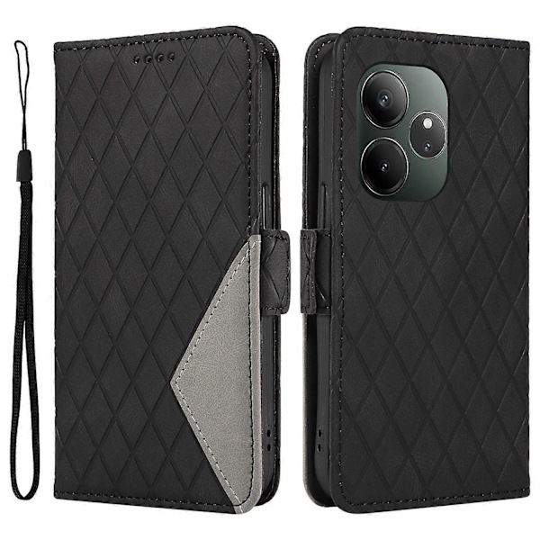 Til Realme GT 6 5G Etui Geometrisk Rombe Tegnebog Læder Telefon Cover Multicolor Style C