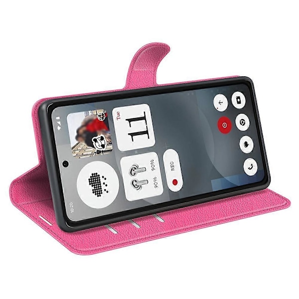 För Nothing Phone Fodral Litchi Textur Stötsäkert Läder Plånboksfodral Multicolor Rose