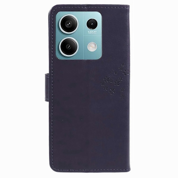 Til Xiaomi Redmi Note 13 Pro 5G/Poco X6 5G Mobiltelefon Etui Præget Anti-fald Læder Wallet Cover Multicolor Dark Purple