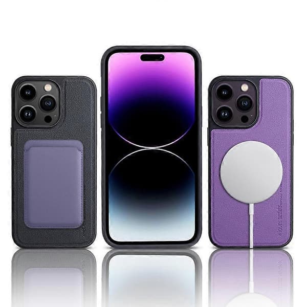 X-LEVEL Magnetisk etui til iPhone 15 Pro Max, kompatibelt med MagSafe PU+TPU telefoncover