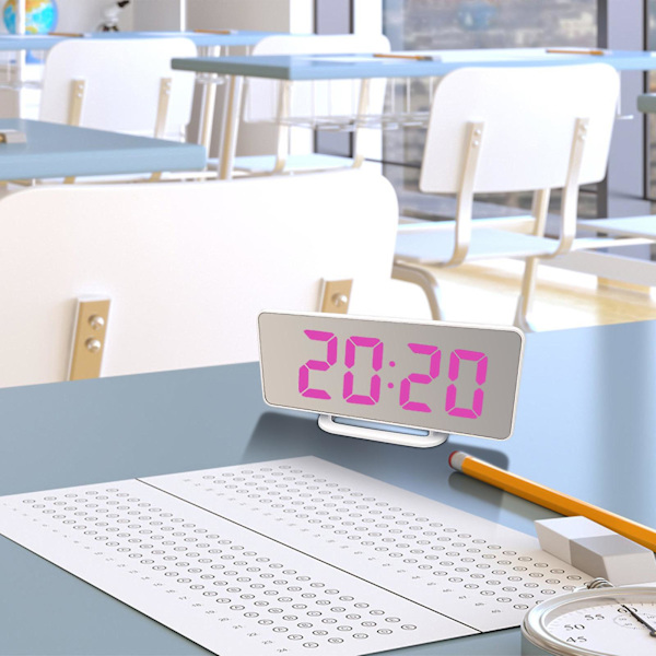 Ny Creative Mobiltelefon Laddningsspegel Elektronisk Sleepy Alarm Clock Led Display Hotellklocka B