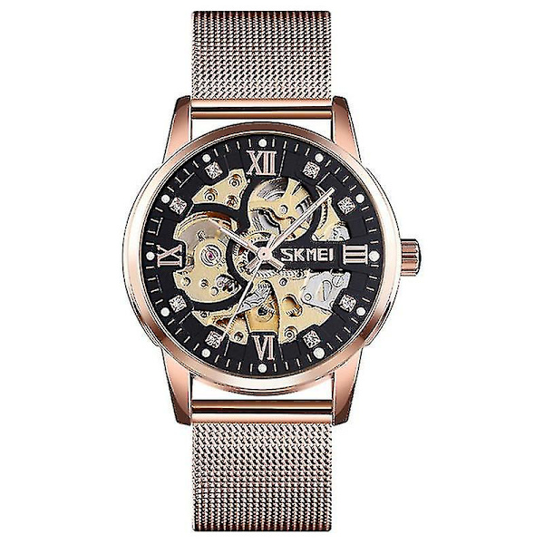 Skmei 9199 Herr Automatisk Mekanisk Watch Silver Golden rose