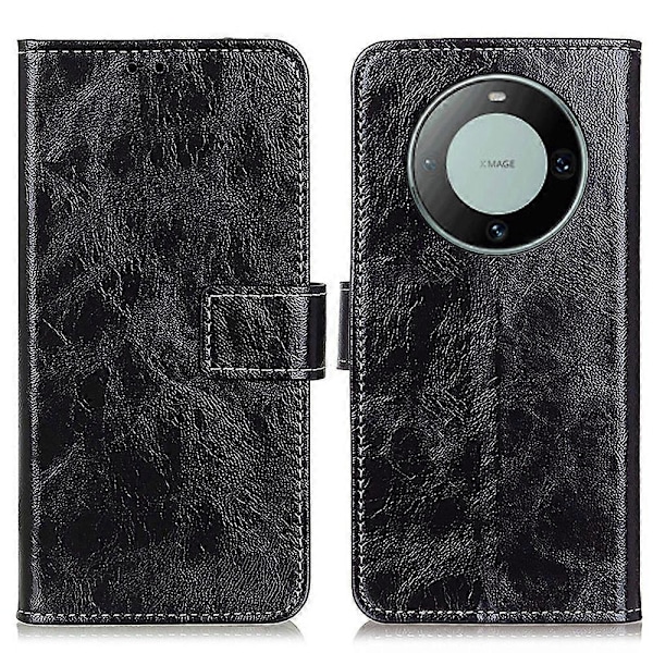 Til Huawei Mate 60 Retro Crazy Horse Tekstur PU Læder Shell Wallet Stand Telefon Cover Multicolor Style B