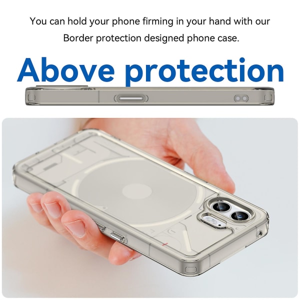 Candy Series phone case för ingenting Telefon (2) Mjuk Tpu anti-scratch genomskinligt cover Transparent Grey