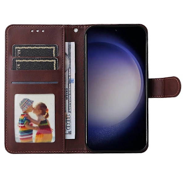 Plånboksfodral för Samsung Galaxy S24+ PU Läder Kalvtextur Telefonskal Multicolor Style B
