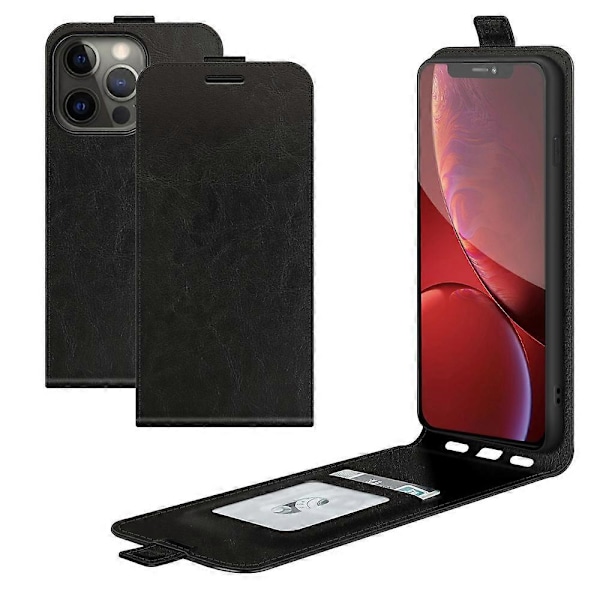 Vertikalt Flip Läder Telefonskal med Kortfack för iPhone 13 Pro 6.1 tum