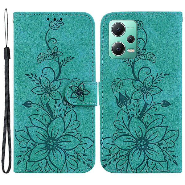 Case för Xiaomi Redmi Note 12 5g (global)/poco X5 5g Cover med tryckt blomma Green