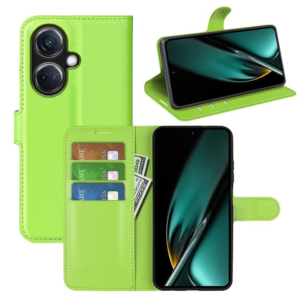 Phone case för Oppo K11 5g plånbok Litchi Texture Shell anti-scratch Stativ Pu Läder Cover Green