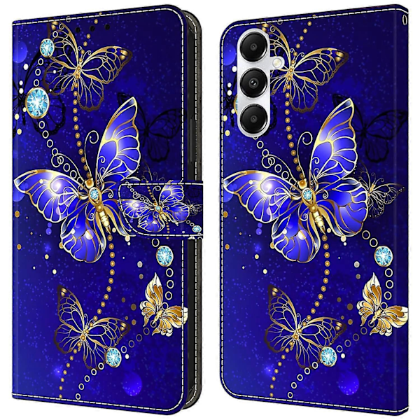 Magnetisk etui til Samsung Galaxy A35 5G med 3D-mønsterprint og lædertelefonbeskyttelse Multicolor Diamond Butterfly